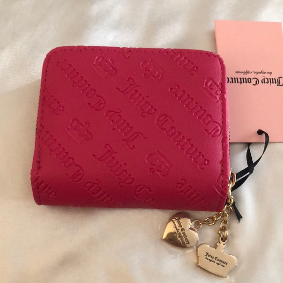 Juicy Couture Pink Flash Not Your Babe Small Zip Around Bifold Wallet NWT - Picture 9 of 16